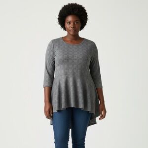 Lane Bryant Glen Plaid Hi Low Tunic w/ Pockets Size 14/16